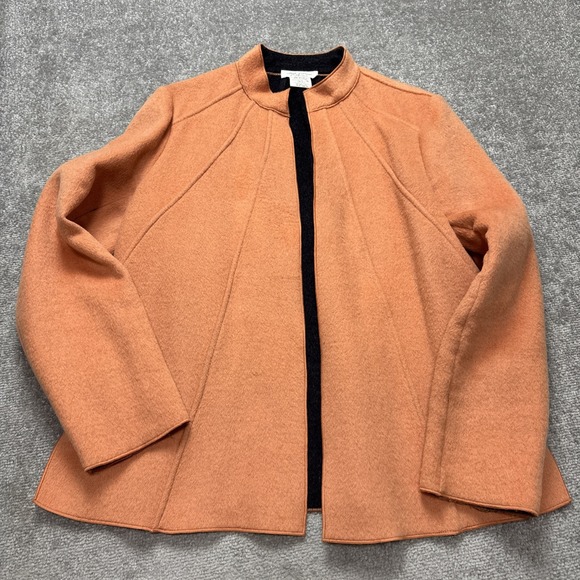 Roth Lecover Jackets & Blazers - Vintage Orange Women's 10 Wool Blend Open Front Jacket Mandarin Collar Lecover